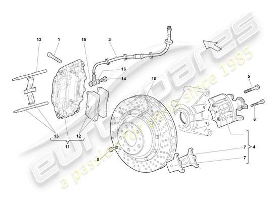 a part diagram from the Lamborghini LP640 Roadster (2007) parts catalogue