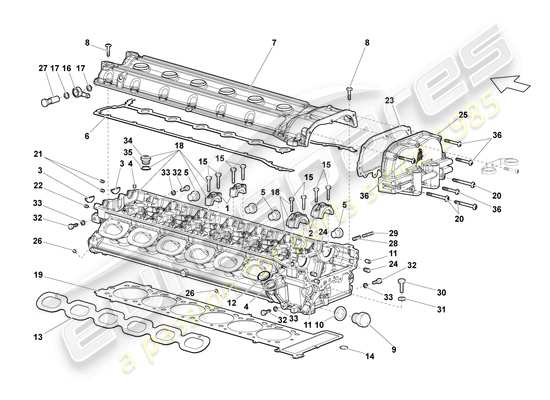 a part diagram from the Lamborghini Murcielago parts catalogue