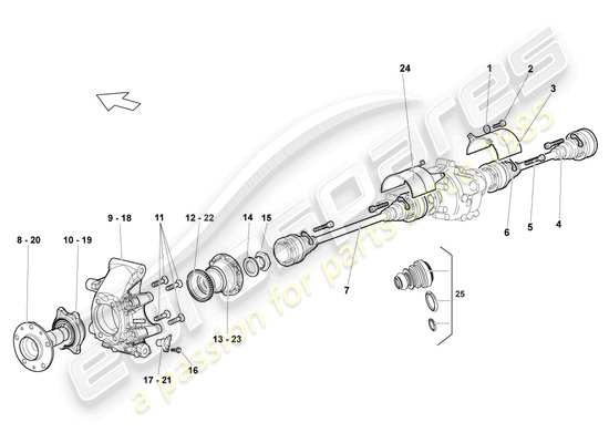 a part diagram from the Lamborghini LP640 Roadster (2008) parts catalogue