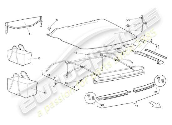 a part diagram from the Lamborghini LP640 Roadster (2008) parts catalogue