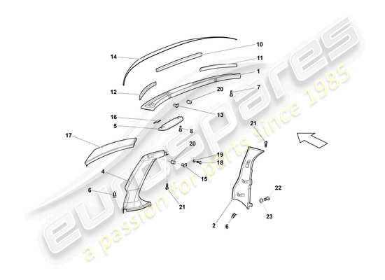 a part diagram from the Lamborghini LP640 Roadster (2010) parts catalogue