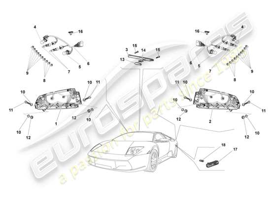 a part diagram from the Lamborghini LP640 Roadster (2010) parts catalogue