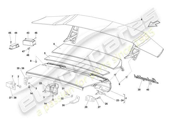 a part diagram from the Lamborghini LP670-4 SV (2010) parts catalogue