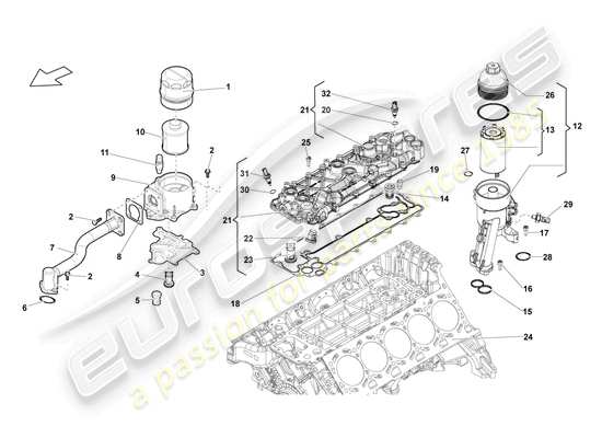 a part diagram from the Lamborghini Gallardo Coupe (2004) parts catalogue