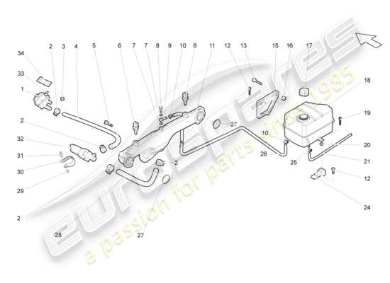 a part diagram from the Lamborghini Gallardo Coupe (2004) parts catalogue