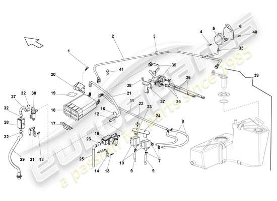 a part diagram from the Lamborghini Gallardo parts catalogue