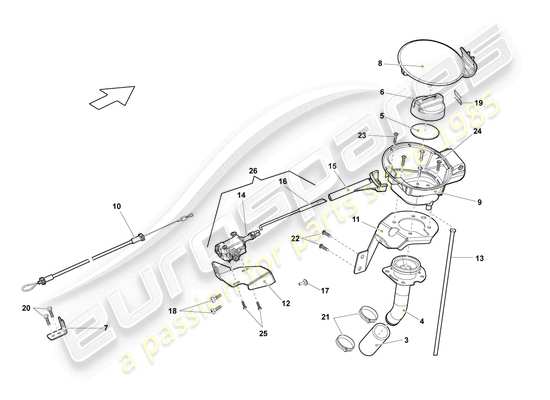 a part diagram from the Lamborghini Gallardo Coupe (2004) parts catalogue