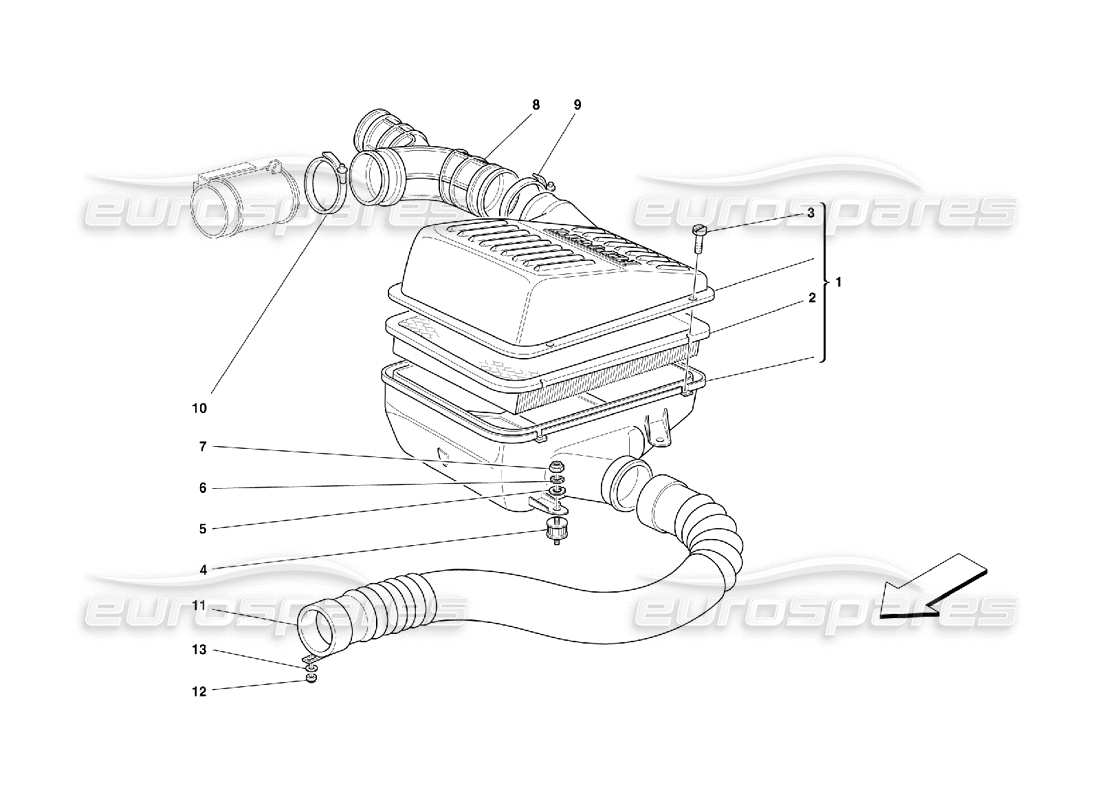 Ferrari 355 (5.2 Motronic) AIR INTAKE Parts Diagram