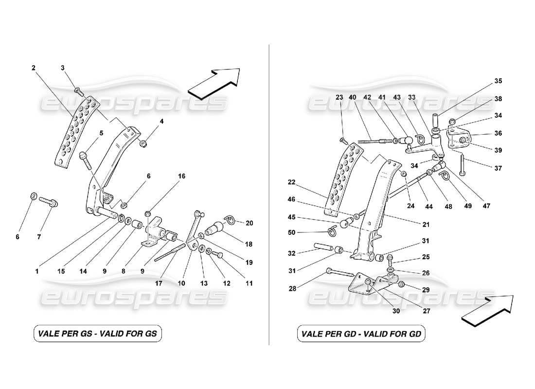 Ferrari 355 (5.2 Motronic) Accelerator Pedal Parts Diagram