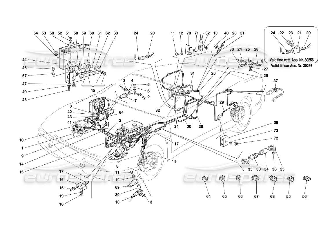 Ferrari 355 (5.2 Motronic) ABS Teves Brake System Parts Diagram