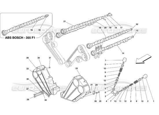 a part diagram from the Ferrari 355 parts catalogue