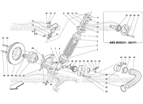 a part diagram from the Ferrari 355 parts catalogue