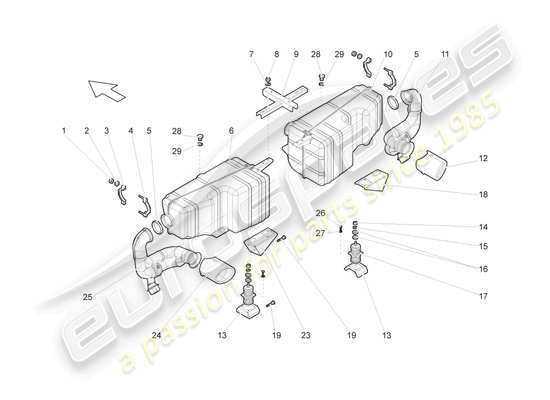 a part diagram from the Lamborghini Gallardo Coupe (2005) parts catalogue