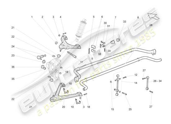 a part diagram from the Lamborghini Gallardo Coupe (2005) parts catalogue