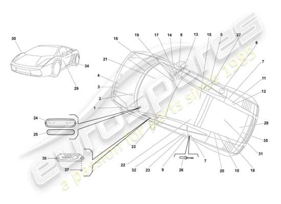 a part diagram from the Lamborghini Gallardo Coupe (2006) parts catalogue