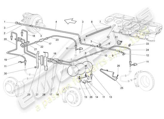 a part diagram from the Lamborghini Gallardo Coupe (2006) parts catalogue