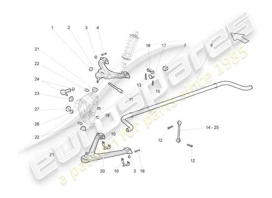 a part diagram from the Lamborghini Gallardo Coupe (2007) parts catalogue