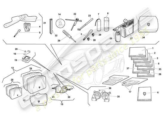 a part diagram from the Lamborghini Gallardo Coupe (2008) parts catalogue