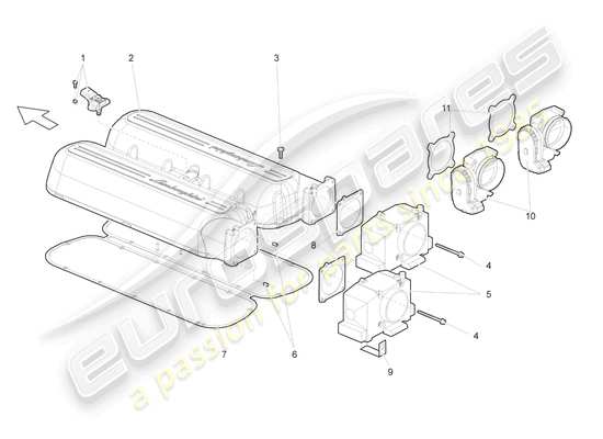 a part diagram from the Lamborghini Gallardo Coupe (2008) parts catalogue