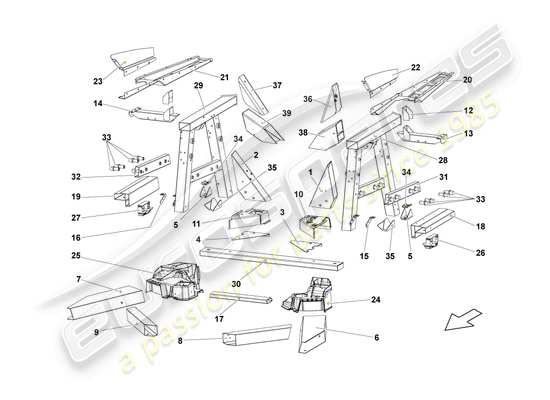 a part diagram from the Lamborghini Gallardo Coupe (2008) parts catalogue