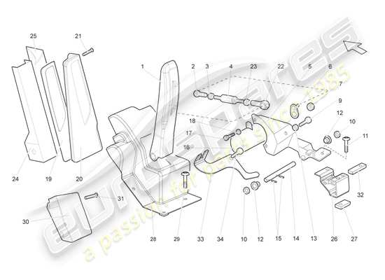 a part diagram from the Lamborghini Gallardo parts catalogue