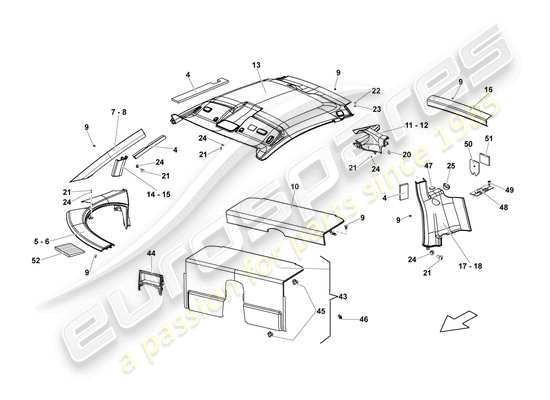 a part diagram from the Lamborghini Gallardo Coupe (2008) parts catalogue