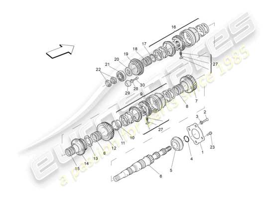 a part diagram from the Maserati GranTurismo parts catalogue