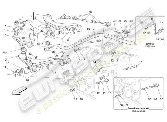 a part diagram from the Maserati GranTurismo parts catalogue