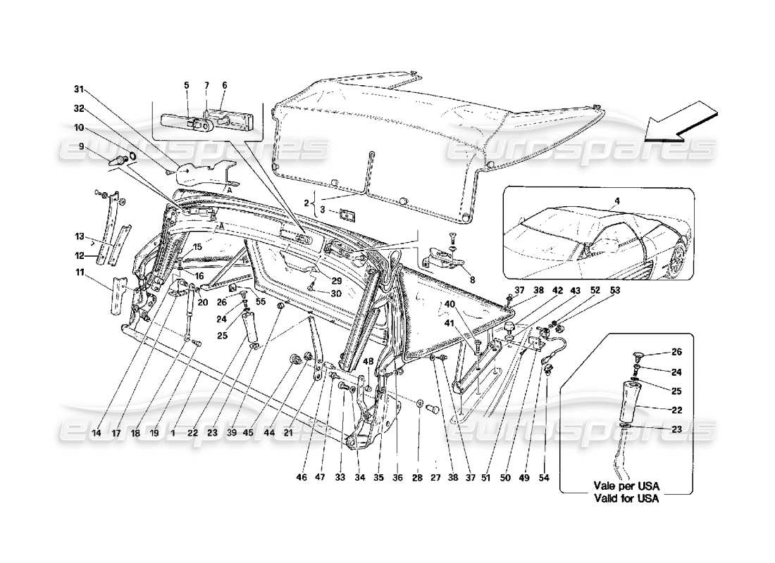 Ferrari 348 (2.7 Motronic) Top Parts Diagram