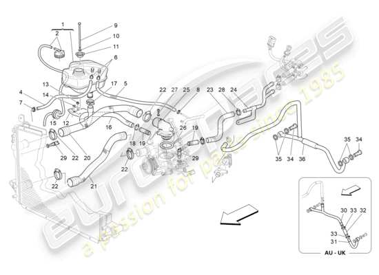 a part diagram from the Maserati GranTurismo parts catalogue