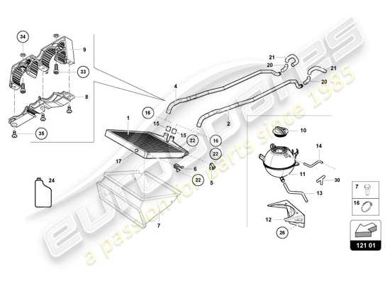 a part diagram from the Lamborghini Huracan Squadra Corse parts catalogue