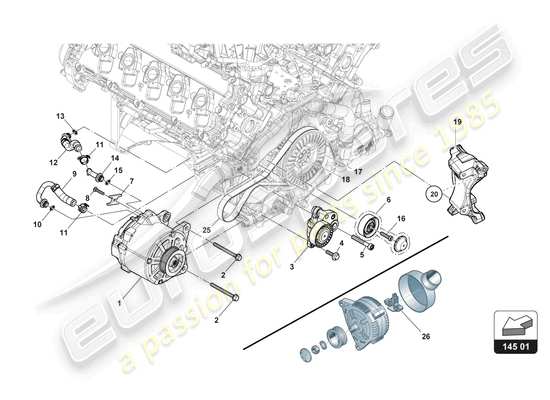 a part diagram from the Lamborghini Huracan Squadra Corse parts catalogue