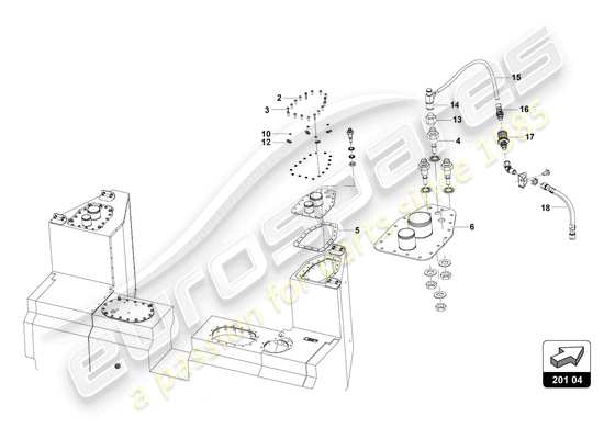 a part diagram from the Lamborghini Huracan Squadra Corse parts catalogue