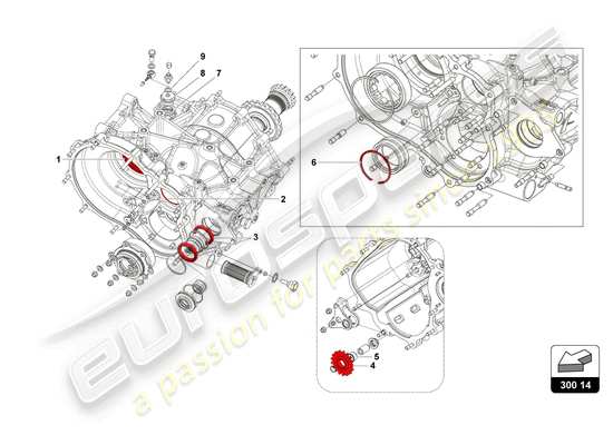 a part diagram from the Lamborghini Huracan Squadra Corse parts catalogue