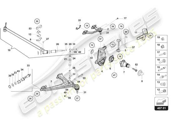 a part diagram from the Lamborghini Huracan Squadra Corse parts catalogue