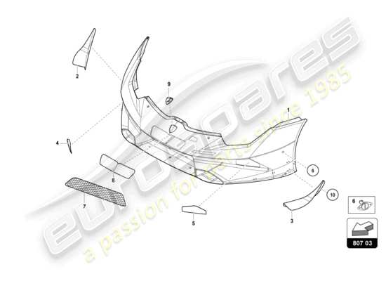 a part diagram from the Lamborghini Huracan Squadra Corse parts catalogue