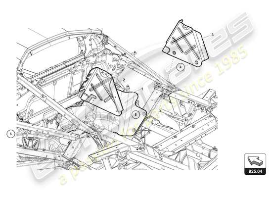 a part diagram from the Lamborghini Huracan Squadra Corse parts catalogue