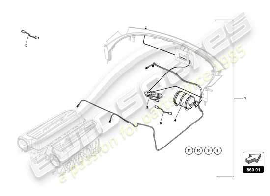 a part diagram from the Lamborghini Huracan Squadra Corse parts catalogue