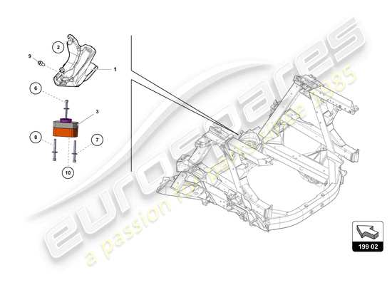 a part diagram from the Lamborghini Huracan Squadra Corse parts catalogue