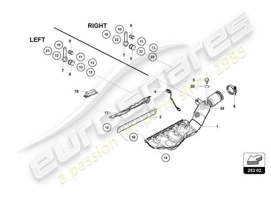 a part diagram from the Lamborghini Huracan Squadra Corse parts catalogue