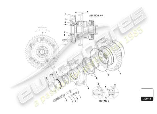 a part diagram from the Lamborghini Huracan Squadra Corse parts catalogue