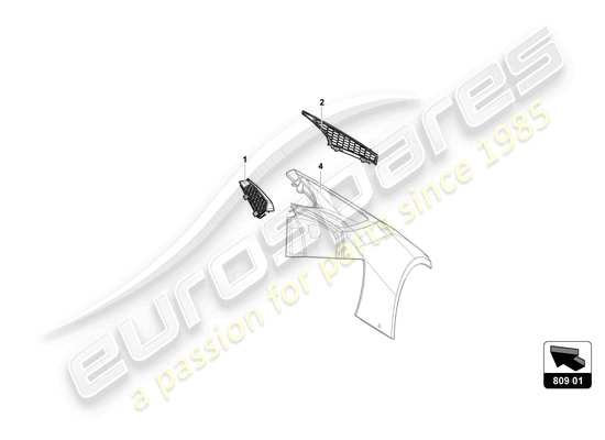 a part diagram from the Lamborghini Huracan Squadra Corse parts catalogue