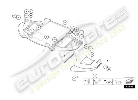 a part diagram from the Lamborghini Huracan Squadra Corse parts catalogue