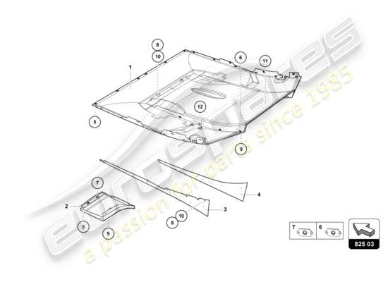 a part diagram from the Lamborghini Huracan Squadra Corse parts catalogue