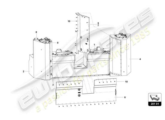 a part diagram from the Lamborghini Huracan Squadra Corse parts catalogue