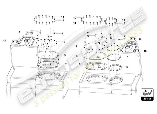 a part diagram from the Lamborghini Huracan Squadra Corse parts catalogue