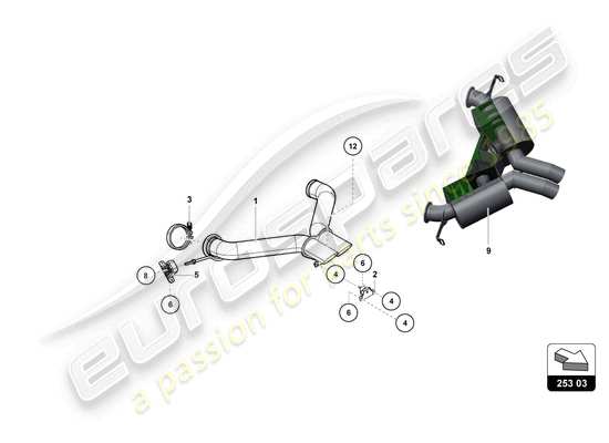 a part diagram from the Lamborghini Huracan Squadra Corse parts catalogue