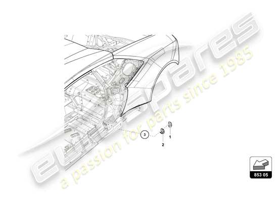 a part diagram from the Lamborghini Huracan Squadra Corse parts catalogue