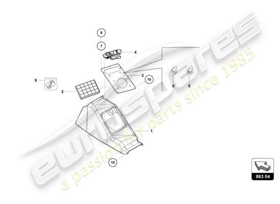 a part diagram from the Lamborghini Huracan Squadra Corse parts catalogue