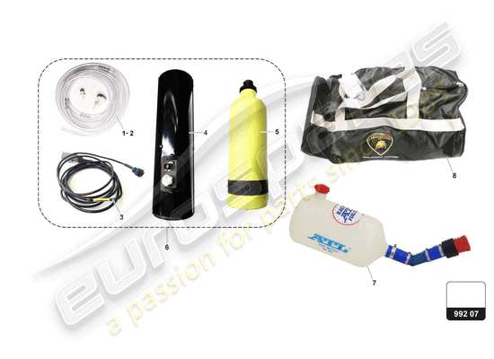 a part diagram from the Lamborghini Huracan Squadra Corse parts catalogue